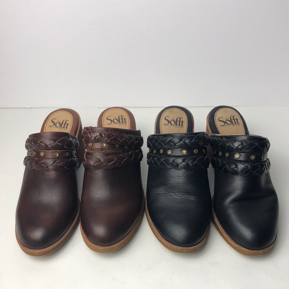 Sofft Solano Leather Slip On Clogs 6.5